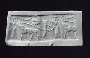 Impression de sceau cylindrique, Akkadien - Mesopotamian